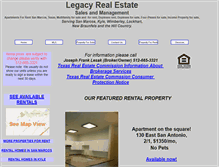 Tablet Screenshot of legacyrealestate.biz